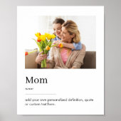 Mom Definition Moederdag Custom Photo Poster (Voorkant)