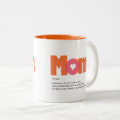 Mom Definition Oranje/Roze Twee-Tone Koffie Mok (Voorkant rechts)