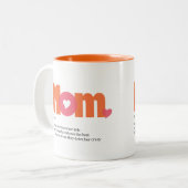 Mom Definition Oranje/Roze Twee-Tone Koffie Mok (Voorkant links)