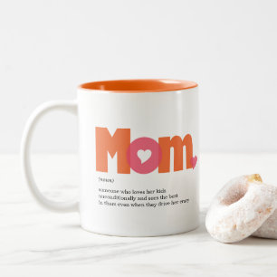 Mom Definition Oranje/Roze Twee-Tone Koffie Mok
