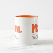 Mom Definition Oranje/Roze Twee-Tone Koffie Mok (Center)