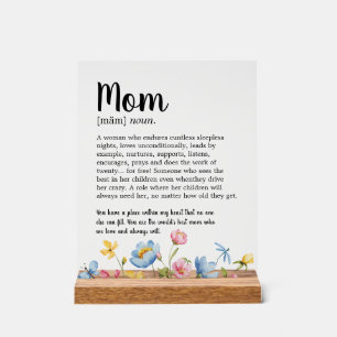 Mom Definition Wildflower Acryl Bord