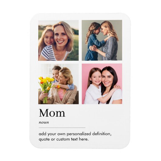 Mom Dictionary Definitie Fotocollage Magneet (Verticaal)