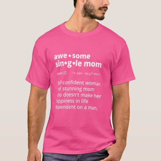 Mom Dictionary Definition Geweldige Alleenstaande  T-shirt (Voorkant)