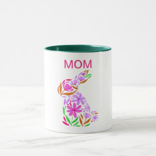 "MOM" EENVOUDIGER GEBLEEKTE KONIJN IN PASTEL COLOR MOK