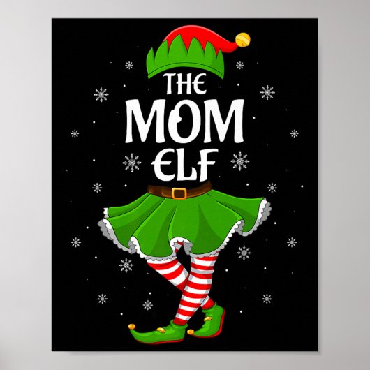 Mom Elf Christmas Family Girls Women Elf Squad Xma Poster (Voorkant)