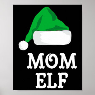 Mom Elf Kerst Matching Familie PJ Pajama Xmas Poster