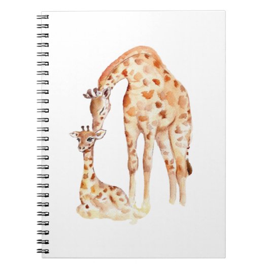 Mom en Baby Giraffe Notitieboek (Voorkant)