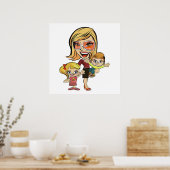 MOM EN KINDEREN POSTER (Keuken)