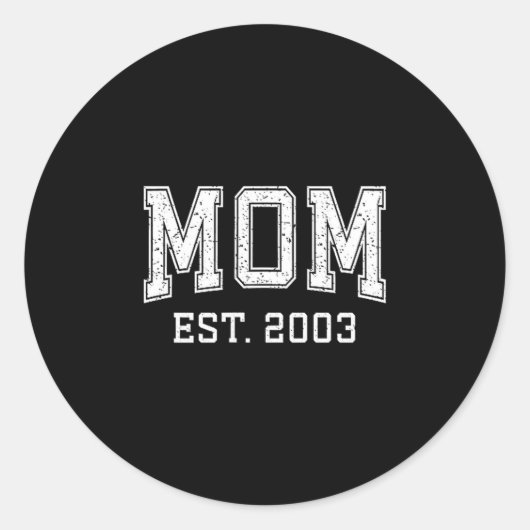 Mom Est 2003 D Mother’s Day Ized  Ronde Sticker (Voorkant)