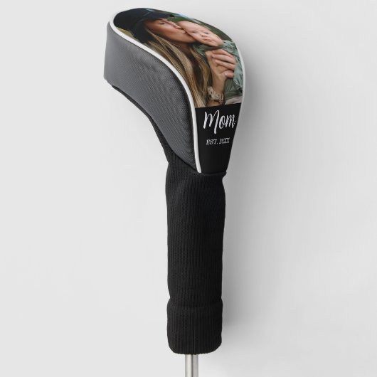 Mom Est. Script Photo  Golfheadcover (Schuin)