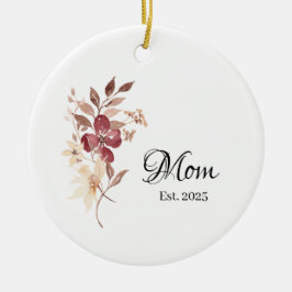 Mom Est. Year – New Mom Milestone Keramisch Ornament