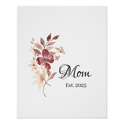 Mom Est. Year – New Mom Milestone Perfect Poster (Voorkant)