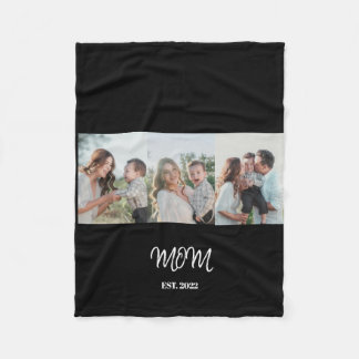 Mom Established, 3-Photo Fleece Blanket Deken