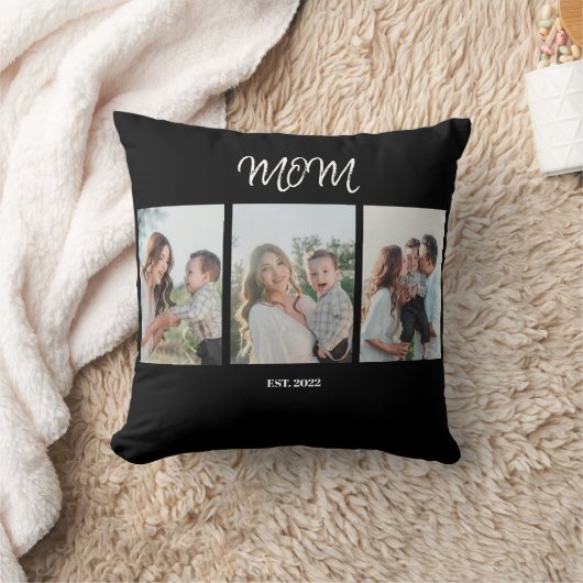 Mom Established, 3-Photo Throw Pillow Kussen (Deken)