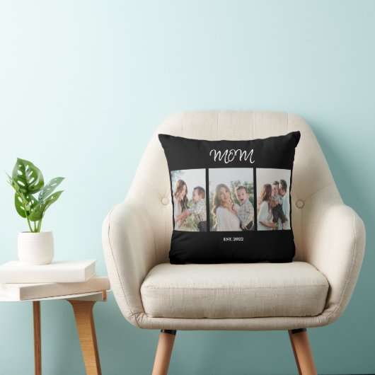 Mom Established, 3-Photo Throw Pillow Kussen (Stoel)