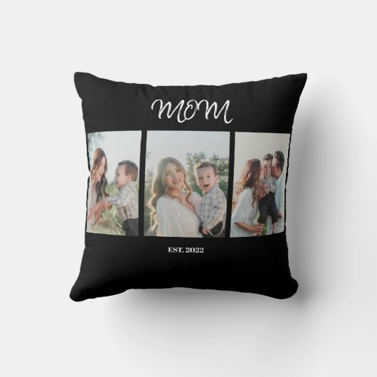 Mom Established, 3-Photo Throw Pillow Kussen (Achterkant)
