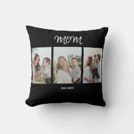Mom Established, 3-Photo Throw Pillow Kussen