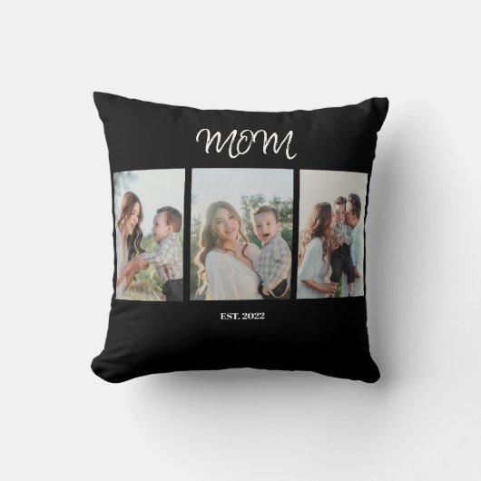 Mom Established, 3-Photo Throw Pillow Kussen (Voorkant)
