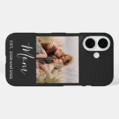 Mom Established Black Elegant Photo Script Case-Mate iPhone Case (Achterkant (horizontaal))