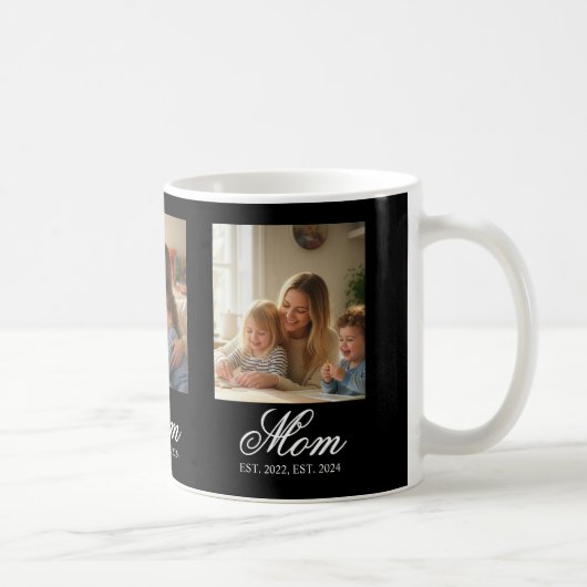 Mom Established Black Elegant Script 3 Photo Koffiemok (Rechts)