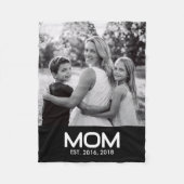 Mom Established Black Modern Bold Photo Fleece Deken (Voorkant)