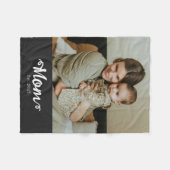 Mom Established Black Modern Script Photo Fleece Deken (Voorkant (Horizontaal))