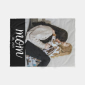 Mom Established Black Modern Script Photo Fleece Deken (Voorkant (Horizontaal))