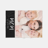 Mom Established Black Modern Script Photo Fleece Deken (Voorkant (Horizontaal))