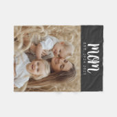 Mom Established Black Modern Script Photo Fleece Deken (Voorkant (Horizontaal))