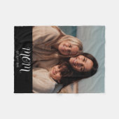 Mom Established Black Modern Script Photo  Fleece Deken (Voorkant (Horizontaal))