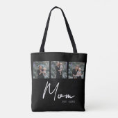 Mom Established Black Modern Script Photo Tote Bag (Achterkant)