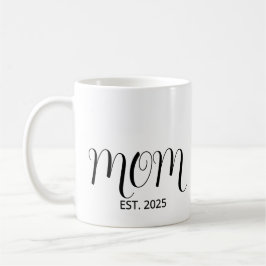 Mom Established Black Scrip New Mom Gift  Koffiemok