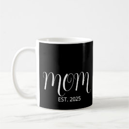 Mom Established Black Scrip New Mom Gift  Koffiemok