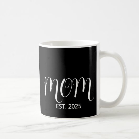 Mom Established Black Scrip New Mom Gift  Koffiemok (Rechts)