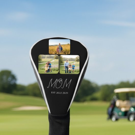 Mom Established Black Script 3 Photo Golfheadcover