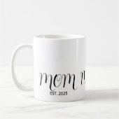 Mom Established Black Script New Mom Gift  Koffiemok (Links)