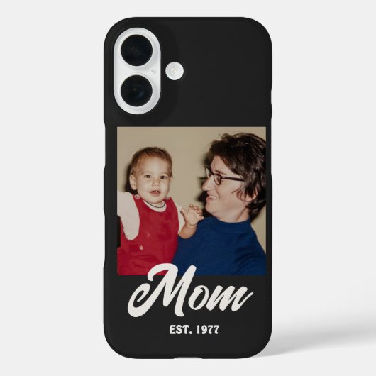 Mom Established Black Script Photo Case-Mate iPhone Case (Achterkant)
