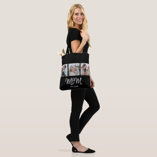 Mom Established, Black Script, Photo Tote Bag (Op model)
