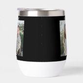 Mom Established, Black Script, Photo Wine Tumbler (Rechts)