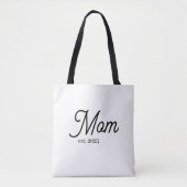 Mom Established Black Script Tote Bag (Voorkant)