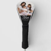 Mom Established Black White Script Photo Golfheadcover (Voorkant)
