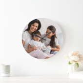 Mom Established Black White Script Photo Grote Klok (Huis)