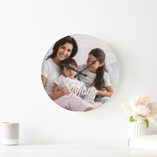 Mom Established Black White Script Photo Grote Klok (Huis)