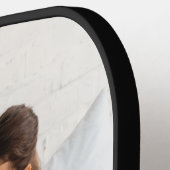 Mom Established Black White Script Photo Pickleball Paddle (Links Detail)