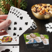 Mom Established Black White Script Photo Pokerkaarten (Insitu)
