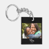 Mom Established Black White Script Photo Sleutelhanger (Voorkant Links)