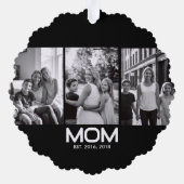 Mom Established Bold Black 3 Photo Ornament Kaart (Achterkant)
