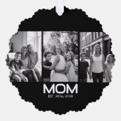 Mom Established Bold Black 3 Photo Ornament Kaart (Voorkant)
