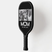 Mom Established Bold Black 3 Photo Pickleball Paddle (Links)